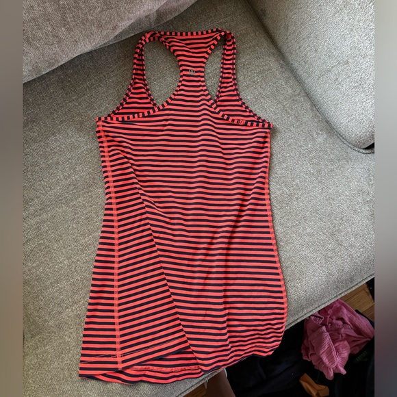 Lululemon swiftly tank top navy and orange stripes - Picture 2 of 3